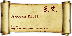Brecska Kitti névjegykártya