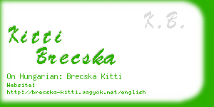 kitti brecska business card
